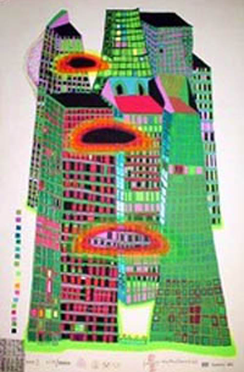 Hundertwasser Good Morning City - series GG - green windows